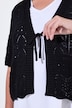 Strickjacke, Straight Fit, Ajourstrick, Halbarm