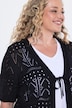 Strickjacke, Straight Fit, Ajourstrick, Halbarm