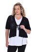 Cardigan, straight fit, openwork knit, short sleeves