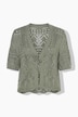 Strickjacke, Straight Fit, Ajourstrick, Halbarm
