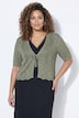 Strickjacke, Straight Fit, Ajourstrick, Halbarm