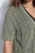 Strickjacke, Straight Fit, Ajourstrick, Halbarm