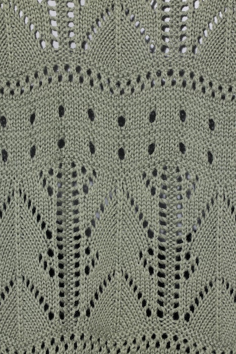 Strickjacke, Straight Fit, Ajourstrick, Halbarm