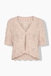 Strickjacke, Straight Fit, Ajourstrick, Halbarm