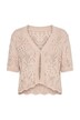 Cardigan, straight fit, openwork knit, short sleeves