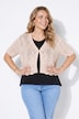 Strickjacke, Straight Fit, Ajourstrick, Halbarm
