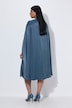 Capekleid, Satin, A-Linie, V-Ausschnitt, Cape-Ärmel