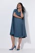 Capekleid, Satin, A-Linie, V-Ausschnitt, Cape-Ärmel