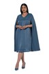 Capekleid, Satin, A-Linie, V-Ausschnitt, Cape-Ärmel