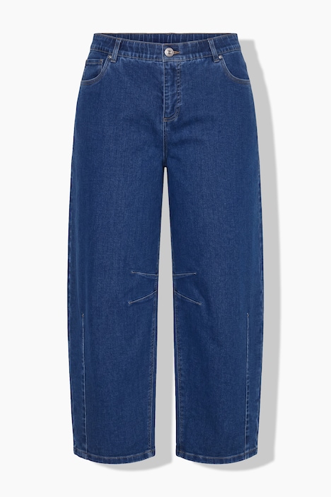 Barrel-jeans, vide ballonben, 5 lommer, elastisk linning