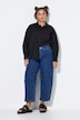 Barrel-jeans, vide ballonben, 5 lommer, elastisk linning