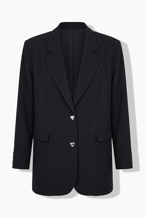 Oversize-Blazer, silberne Herz-Knöpfe, Komplettfutter
