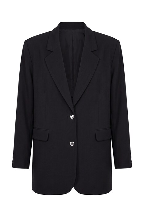 Oversize-Blazer, silberne Herz-Knöpfe, Komplettfutter
