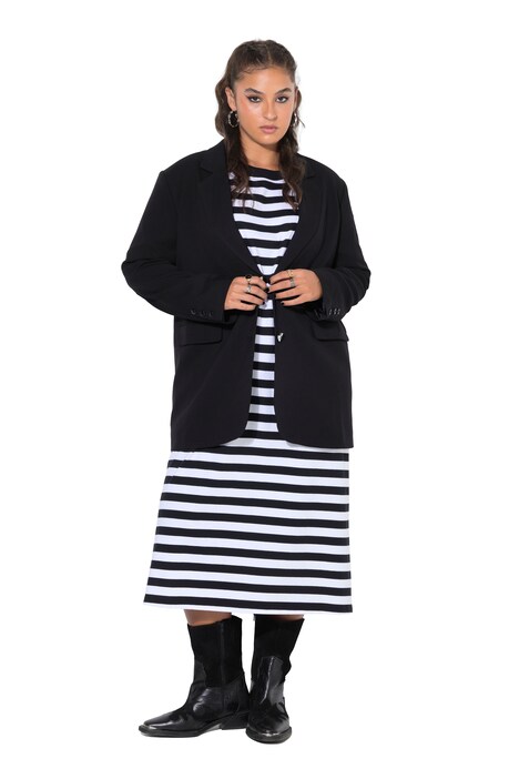 Oversize-Blazer, silberne Herz-Knöpfe, Komplettfutter