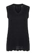 Tunic, sleeveless A-line, openwork knit, wavy hem