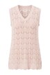 Tunic, sleeveless A-line, openwork knit, wavy hem
