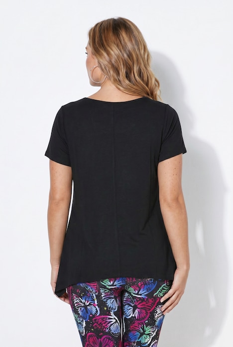 Longshirt, A-Linie, Schmetterlinge, Zipfelsaum