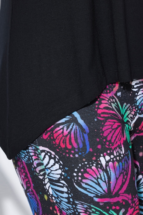 Longshirt, A-Linie, Schmetterlinge, Zipfelsaum