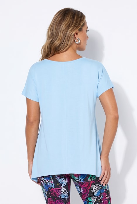 Longshirt, A-Linie, Schmetterlinge, Zipfelsaum