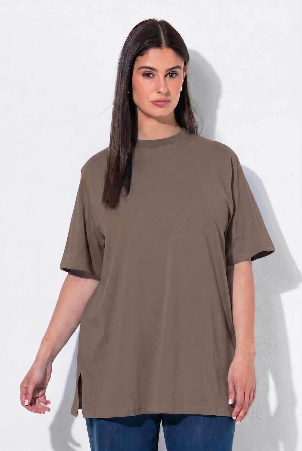 T-Shirt, Stehkragen, Halbarm