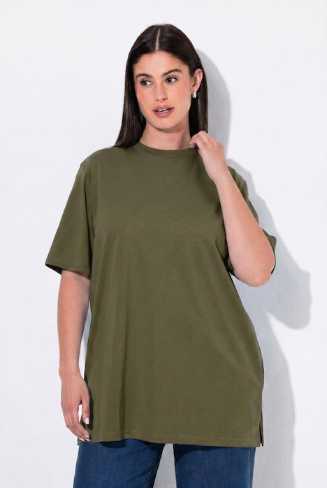T-Shirt, Stehkragen, Halbarm