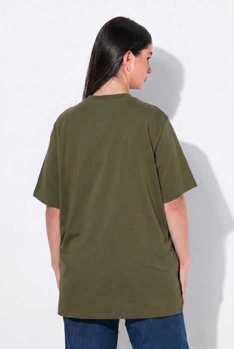 T-Shirt, Stehkragen, Halbarm