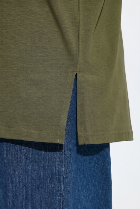 T-Shirt, Stehkragen, Halbarm