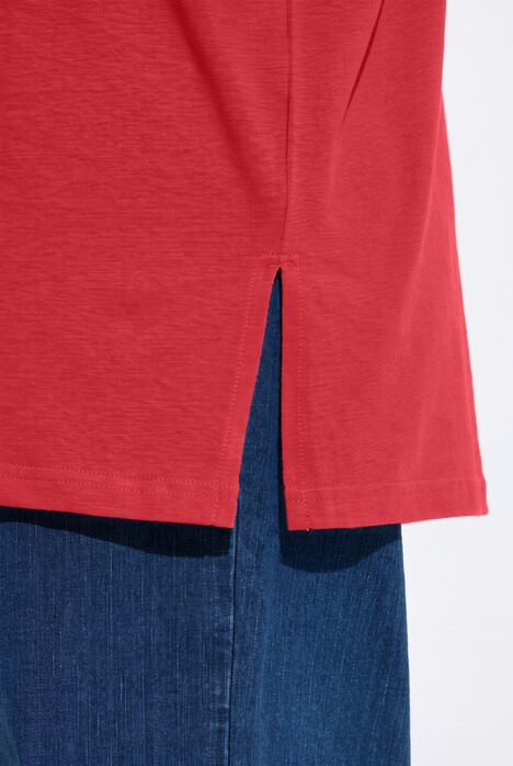 T-Shirt, Stehkragen, Halbarm
