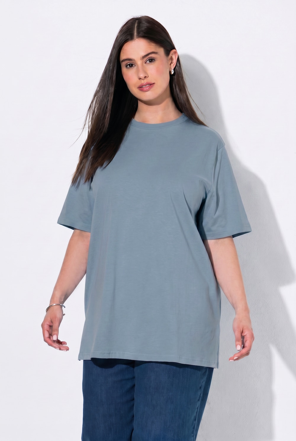T-Shirt, Stehkragen, Halbarm