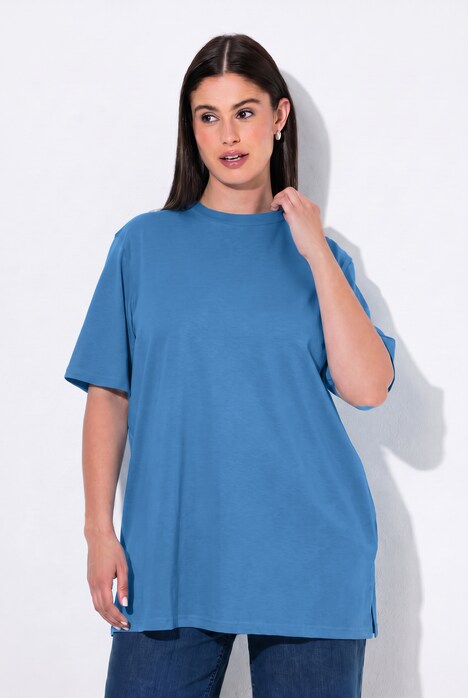T-Shirt, Stehkragen, Halbarm