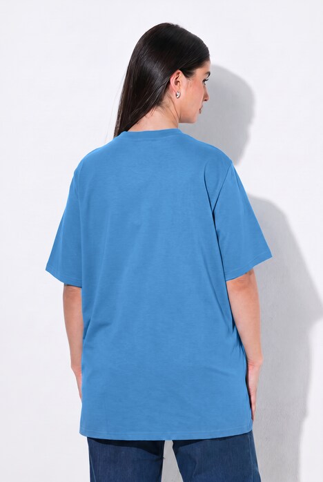 T-Shirt, Stehkragen, Halbarm