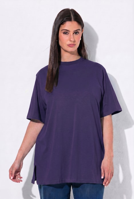 T-Shirt, Stehkragen, Halbarm