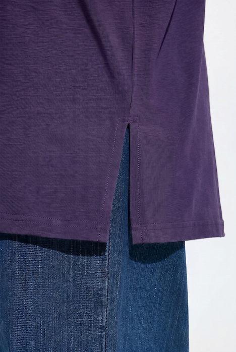 T-Shirt, Stehkragen, Halbarm