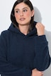 Loungewear-Kleid, Teddyfleece, oversized, Kapuze, Langarm