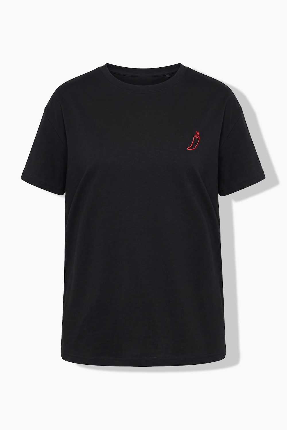 Stora storlekar T-shirt i boxig passform, Dam, svart, storlek: 52, Bomull, Angel of Style