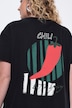 T-shirt, boxy fit, chili-print op de achterkant met sierkraaltjes