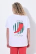 T-shirt, coupe Boxy Fit, imprimé piment au dos et perles fantaisie