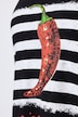 T-Shirt, A-Linie, Chili-Motiv, Glitzersteinchen