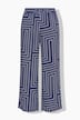 Palazzohose, Wide Legs, Grafikprint, Elastikbund