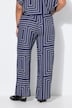 Palazzohose, Wide Legs, Grafikprint, Elastikbund