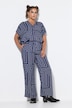 Palazzohose, Wide Legs, Grafikprint, Elastikbund