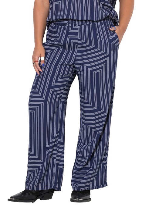 Geometric Print Elastic Waist Palazzo Pants