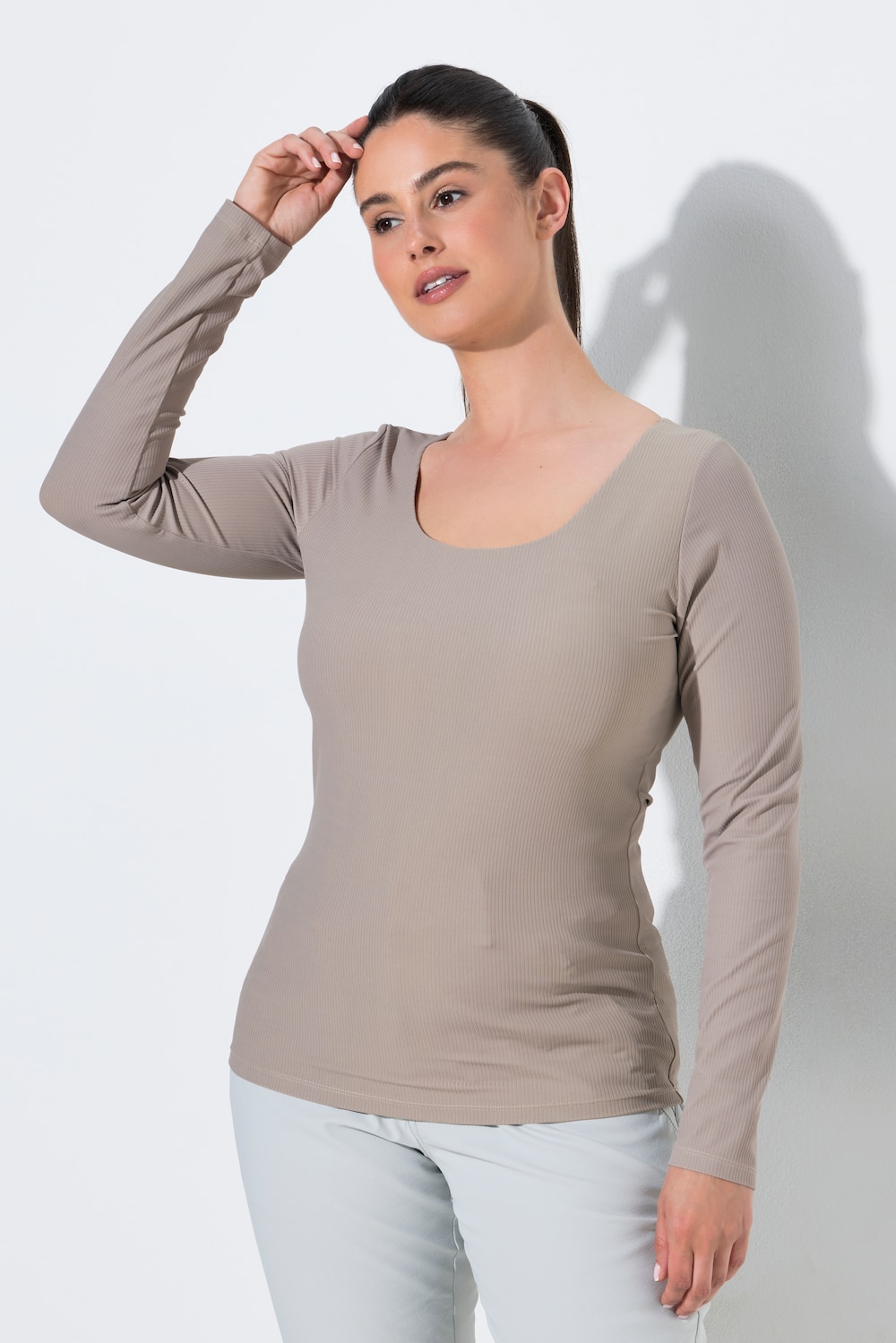 BH-shirt, slim, ronde hals, lange mouwen