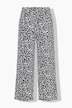 Broek, wijde pijpen, print all-over, elastische tailleband