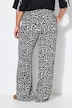 Broek, wijde pijpen, print all-over, elastische tailleband