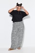 Broek, wijde pijpen, print all-over, elastische tailleband