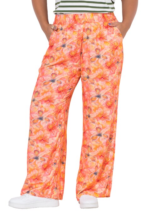 Palazzohose, Wide Legs, Orchideen-Print