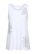 Top, A-line, shiny leaf print