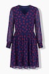 Kleid, A-Line, Kiss-Alloverprint, Ballon-Langarm