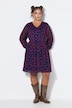 Kleid, A-Line, Kiss-Alloverprint, Ballon-Langarm